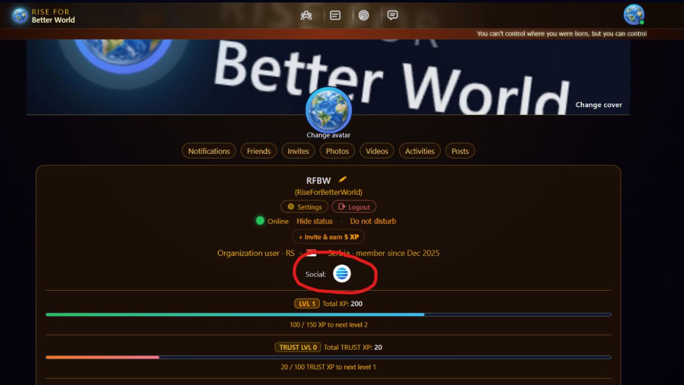 Add your website or social links..